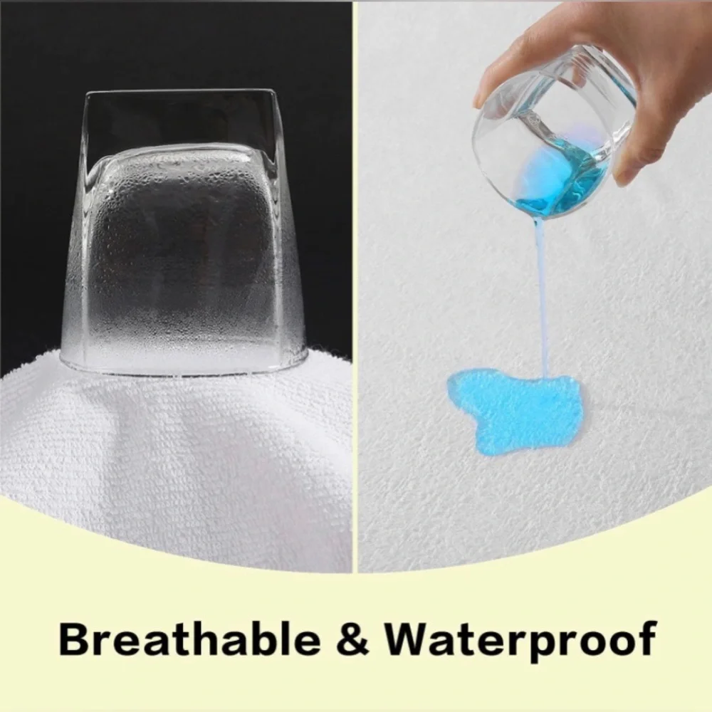 2 Zippered Mattress Protectors Fully-Encased Waterproof Cotton Bed Covers, 2 Pcs